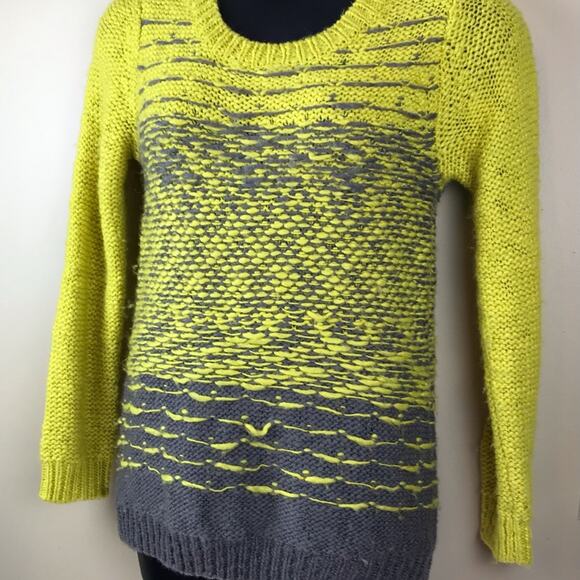 BAR III Yellow/Gray Chunky Sweater Sz Medium - Picture 5 of 6